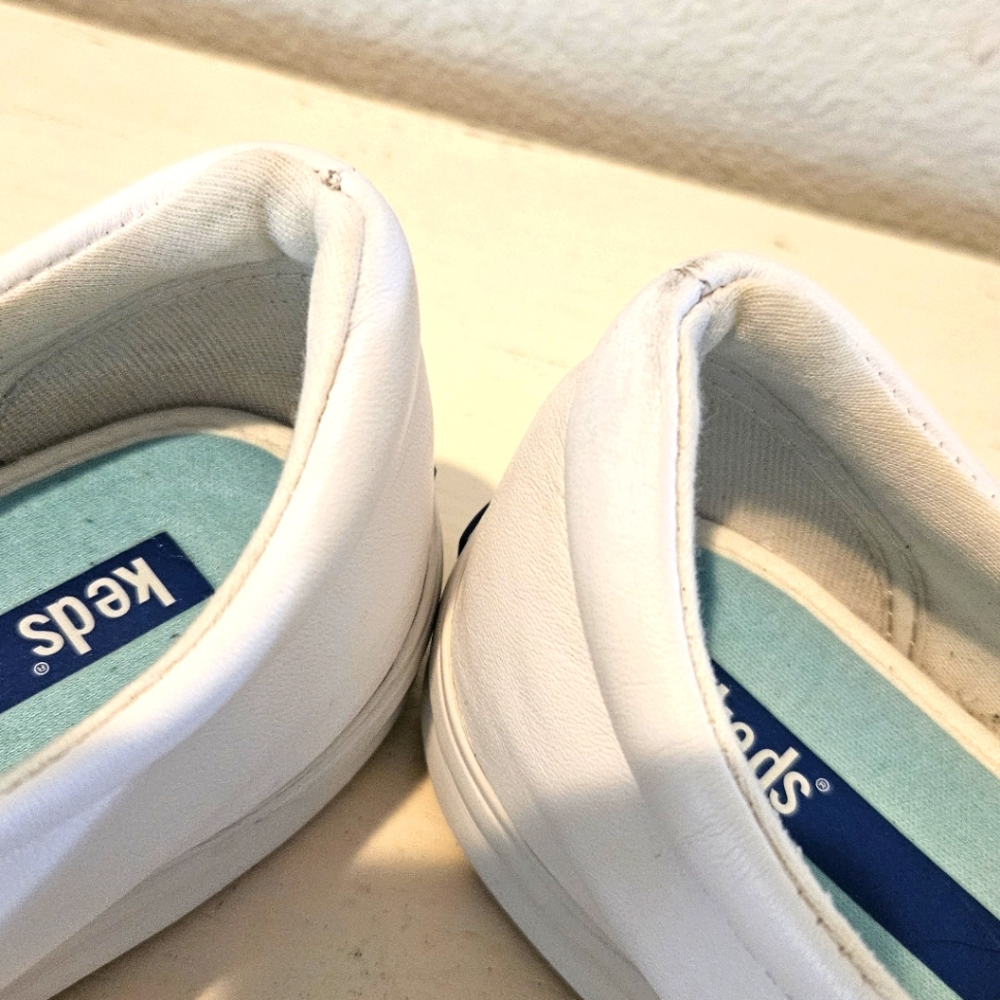 Worn Twice - KEDS - White Lace-up Leather Sneakers- Size 7 Womens - Picture 9 of 10